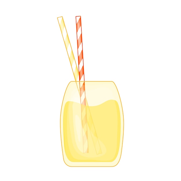 Tropische limonade in een leuke cartoonstijl. strandfeest. Vectorillustratie geïsoleerd op een witte achtergrond.