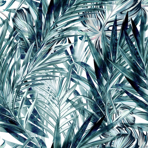 Tropische vector achtergrond met palm bladeren vakantie concept