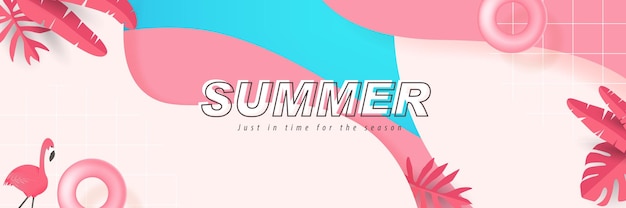 Tropische zomer achtergrond lay-out banner ontwerp