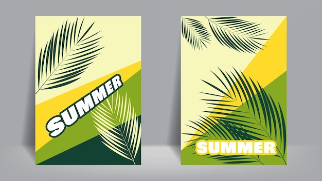 Vector tropische zomer achtergrond met groene en gele kleur vector illustratie