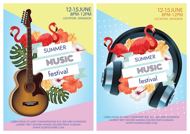 Tropische zomer muziekfestival poster