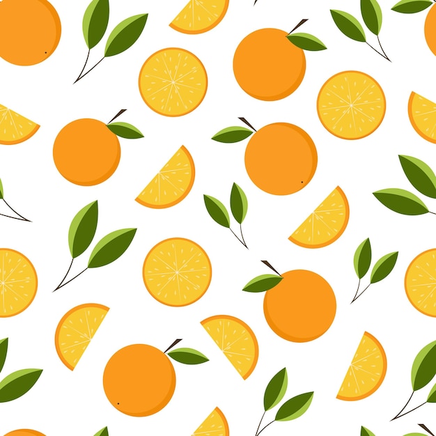 Tropische zomer naadloze patroon oranje en groene takken vector illustratie