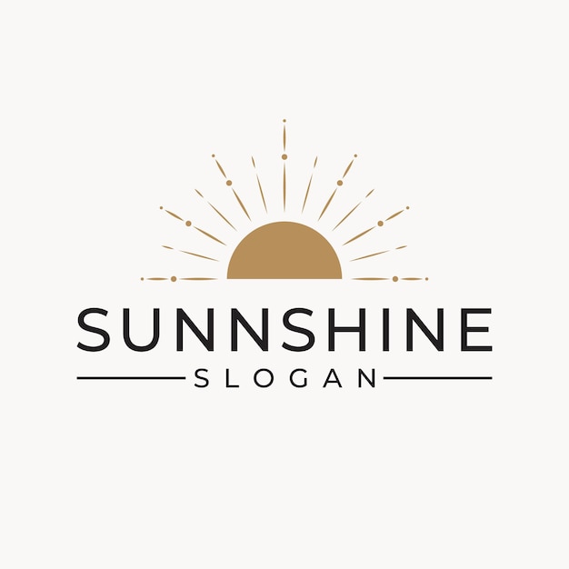 Tropische zon vector logo ontwerp Vakantie en reizen logo sjabloon Boheemse stijl