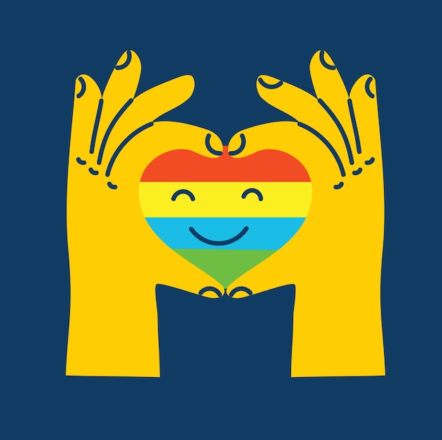 Trots LGBTQ pictogram illustratie gerelateerde symbolen ingesteld in regenboogkleuren Trots Vlag Hart Vrede Regenboog Liefde Ondersteuning Vrijheid Symbolen Gay Pride Maand Platte ontwerp borden geïsoleerd