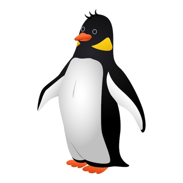 Vector trotse pinguïn pictogram cartoon van trotse pinguïn vector pictogram voor webdesign geïsoleerd op een witte achtergrond