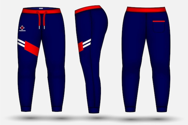 Modello di progettazione dei pantaloni dei pantaloni e illustrazione tecnica della moda per il design dei pantaloni e dei pantaloni della tuta