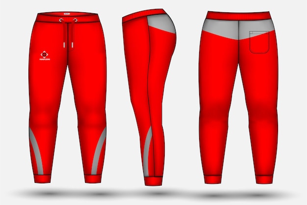 Trouser pant design template and technical fashion illustration for trouser and Sweatpants design