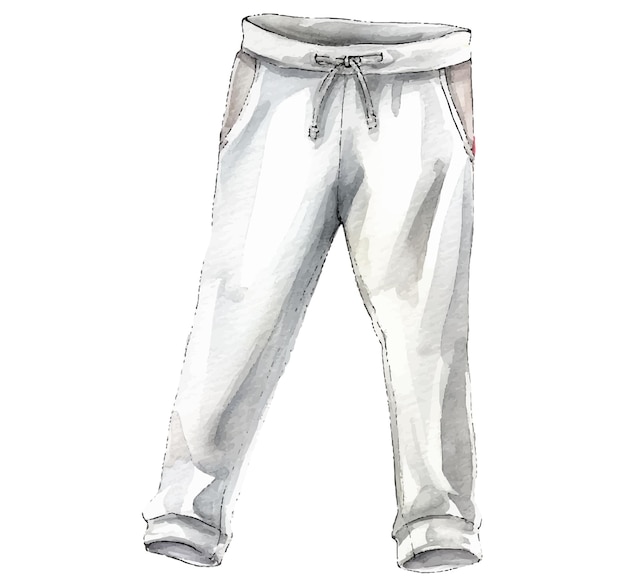 Vector trousers watercolor illustration