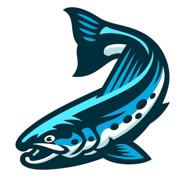 Vector trout fish logo mascot design