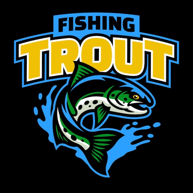 Trout Fishing Esport Logo Mascotte