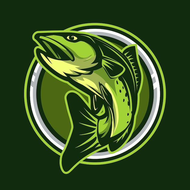 Troutfish mascot logo cartoon illustration