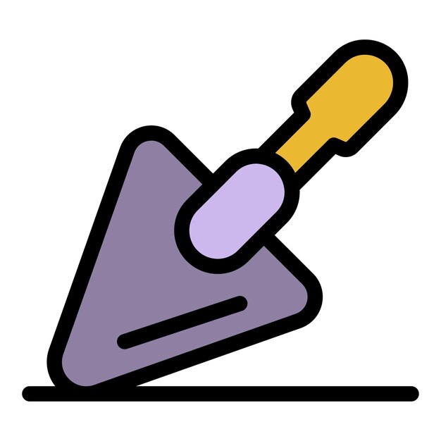 Trowel icon outline trowel vector icon color flat isolated