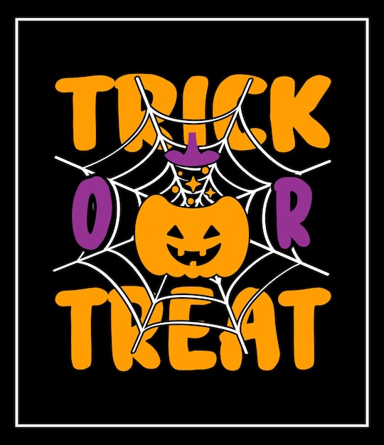 Truc behandelt halloween t-shirtontwerp, vectorafbeelding