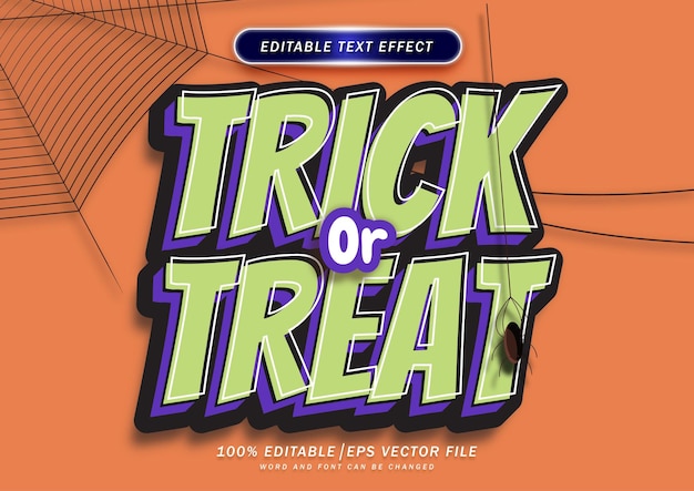 Truc of treeat cartoon tekststijl effect bewerkbaar effect 3d halloween