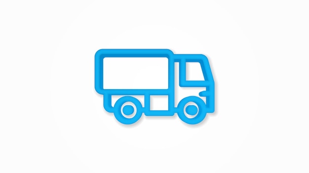 Truck cab van body container realistic icon 3d vector illustration Isolated line color pictogram Transparent shadows