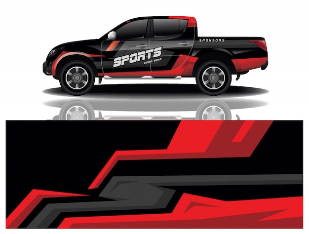 truck car decal wrap design vector