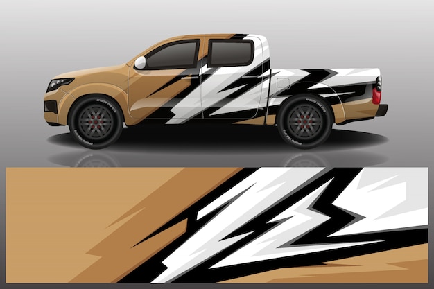 truck car decal wrap design vector