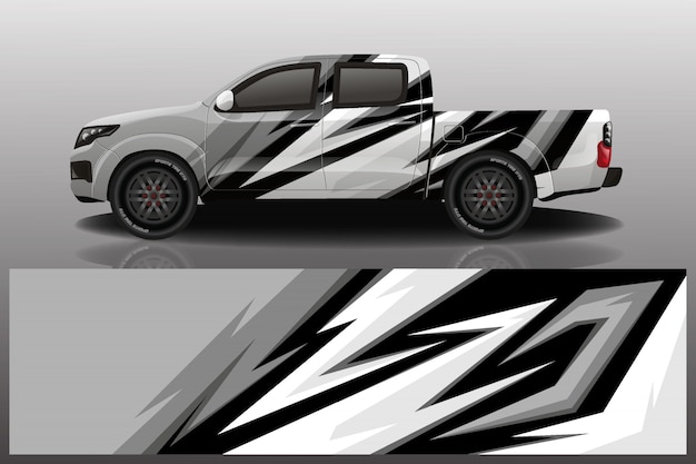 truck car decal wrap design vector