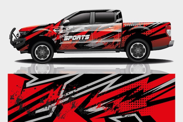 Truck car decal wrap design