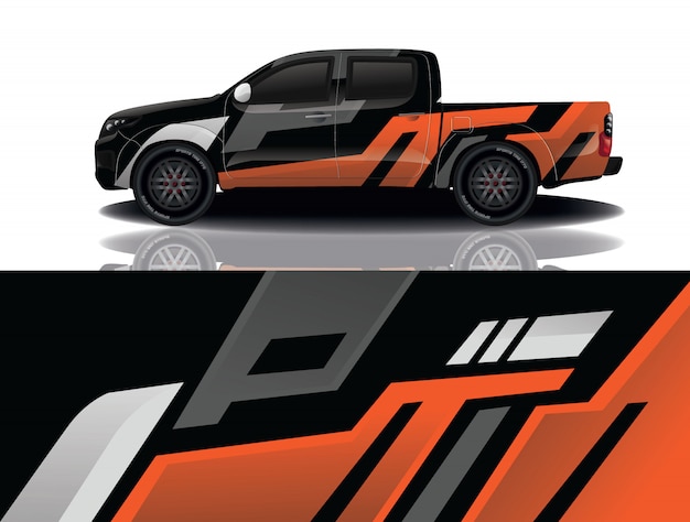 Truck car decal wrap design