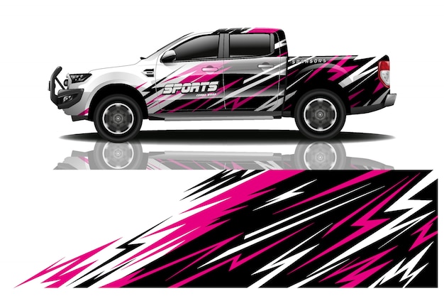 truck car decal wrap illustration