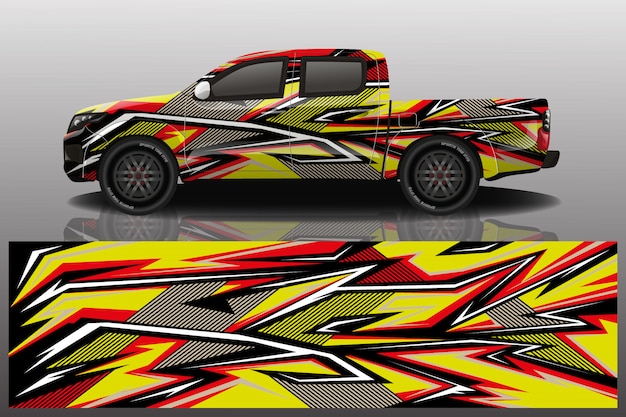 truck car decal wrap illustration