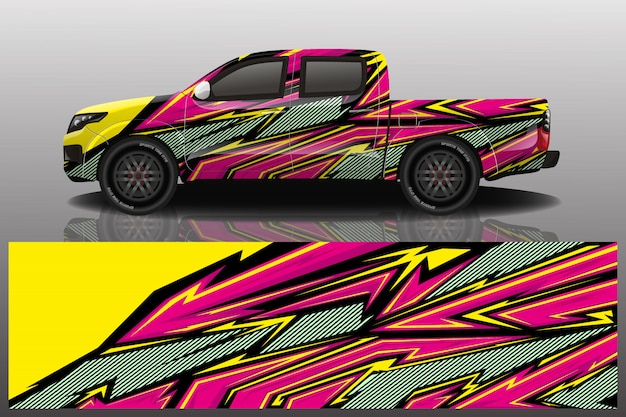 Truck car decal wrap illustration