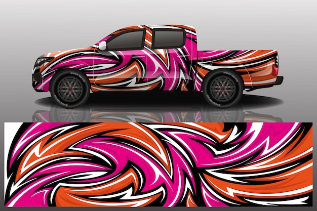 truck car decal wrap illustration