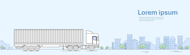 Vector truck car on road cargo shipping  delivery concept banner