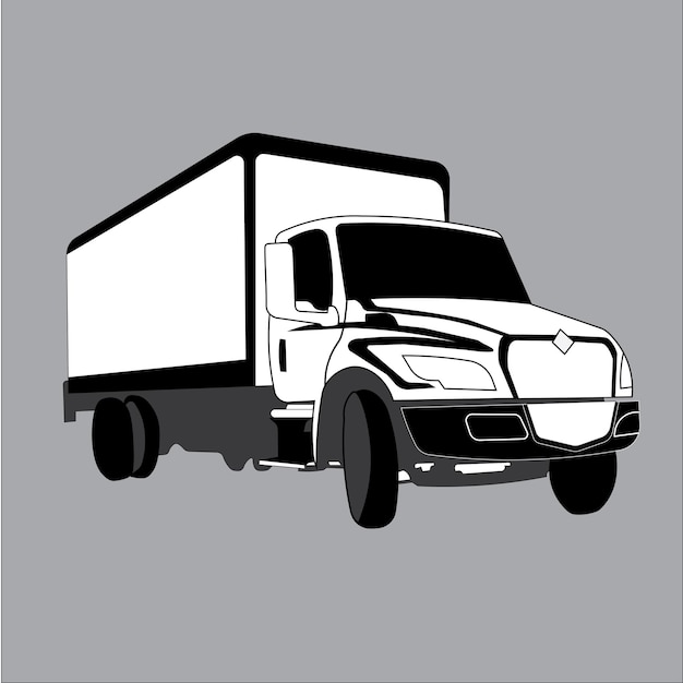 truck car vector design illustration cargo carwith silhouette style suitable for logos icons