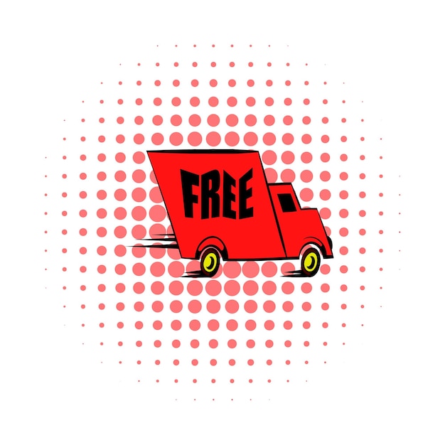 Vector truck comics icon isolated on a white background