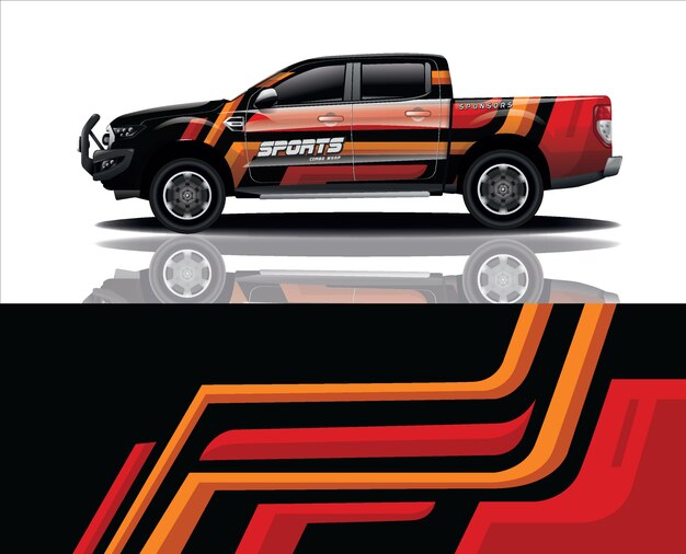 truck decal wrap design vector