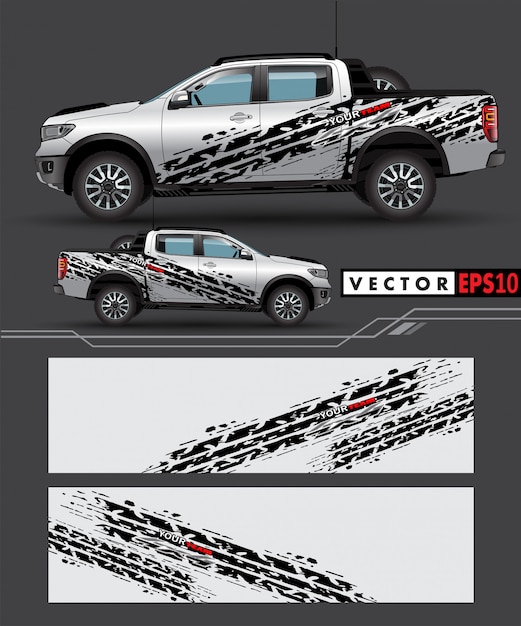 Truck decal wrap design vector.