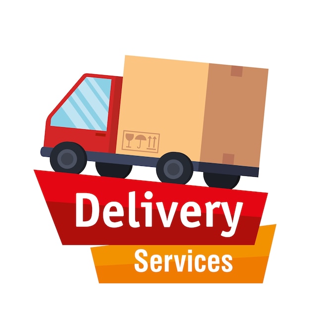 truck delivery service icon