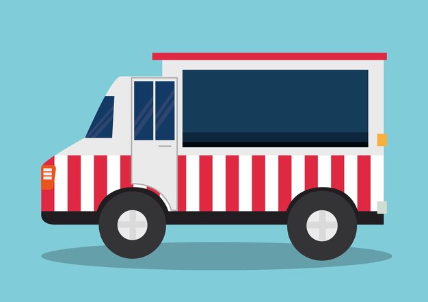 Truck design. food icon. flat illustration