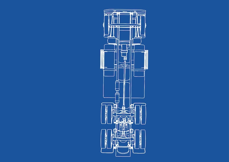Рисунок грузовика на синем фоне vectorx9