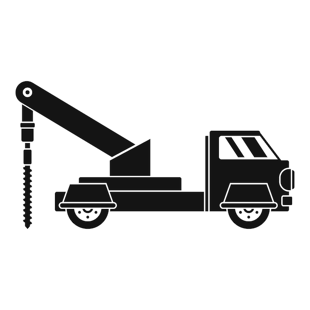Truck drill icoon Eenvoudige illustratie van truck drill vector icoon voor webontwerp geïsoleerd op witte achtergrond