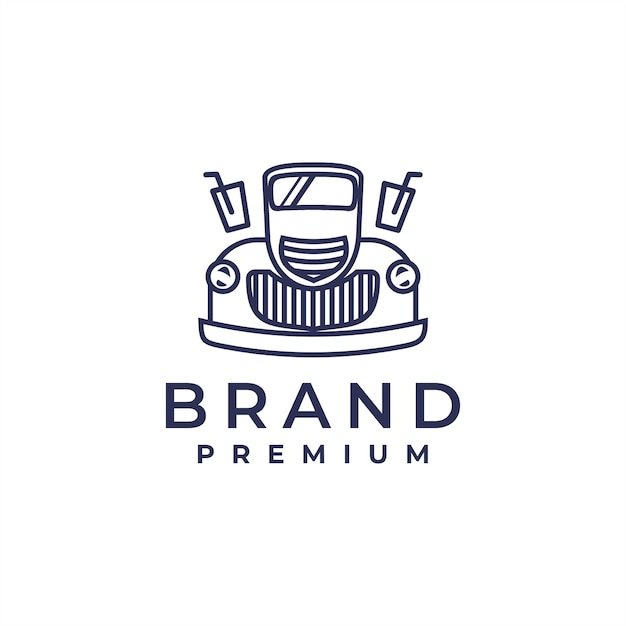 truck drink logo design icon