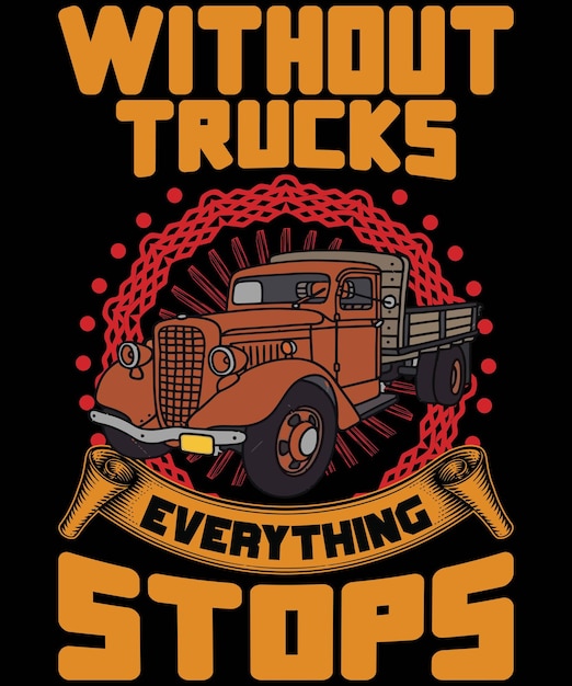 Truck driver t shirt design Vector