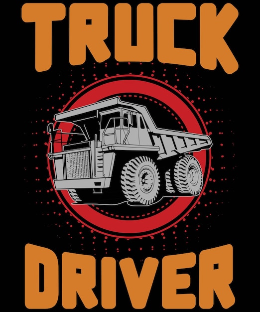 Truck driver t shirt design Vector