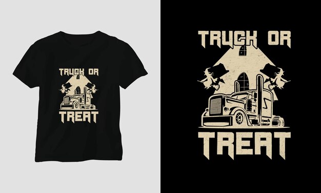 Truck driver t-shirt design vintage style with truck and flag