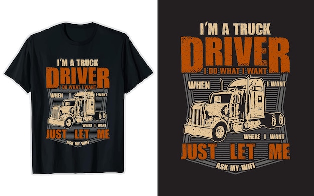 Truck Driver TShirt Design Truck Vector tshirt tshirt graphics American trucker tshirt custom