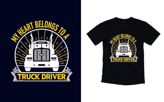 Vector truck driver tshirt design vintage tshirt design vector