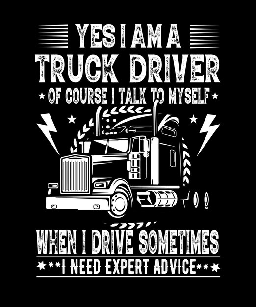 Truck driver tshirt design