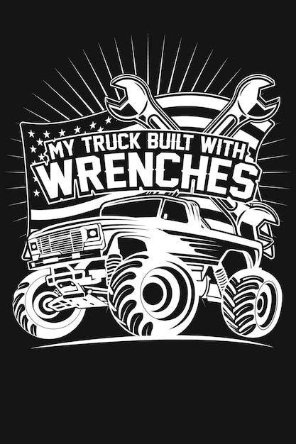 Дизайн типографии футболки водителя грузовика