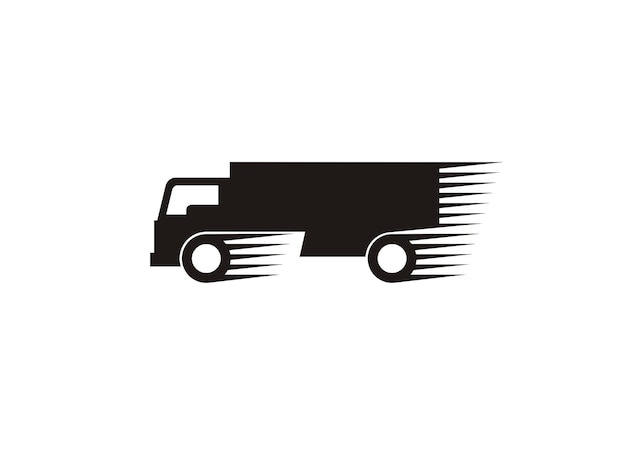 Truck fast delivery Simple illustration in black and white