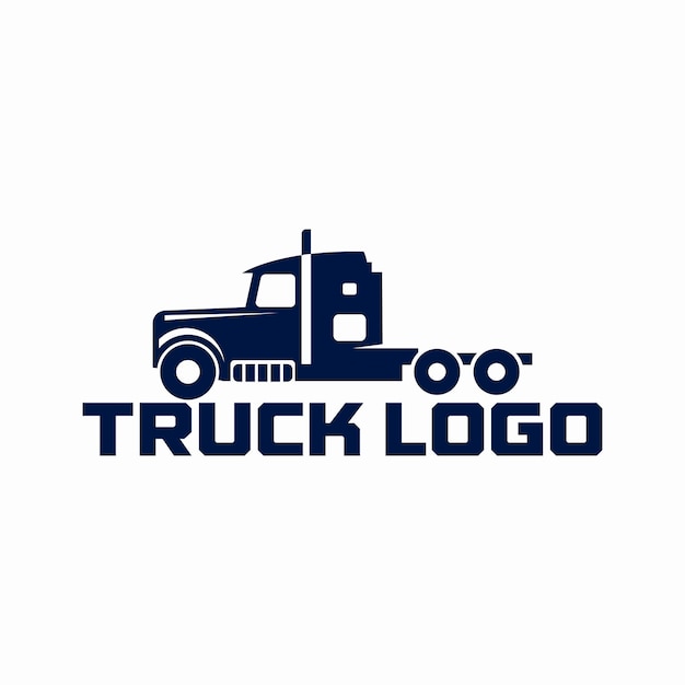 Truck flat logo design template