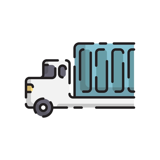 Truck flat style vector