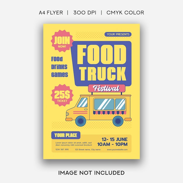 Vector truck food festival poster promo-sjabloon