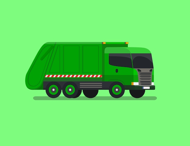 Truck Garbage Flat Vector